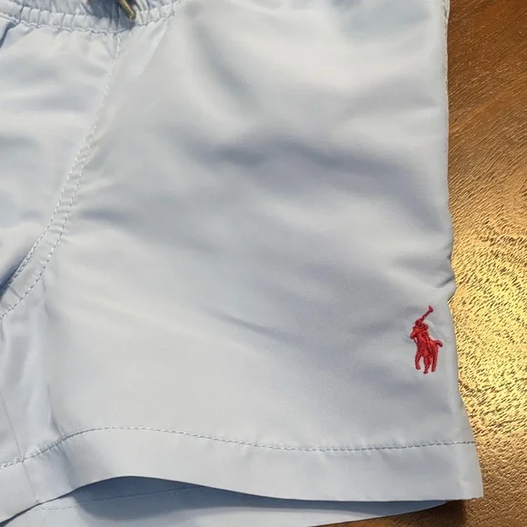 Polo by Ralph Lauren Baby Boy Sky Blue Swim Trunks with Pony NEW Size 3-6 months - Picture 2 of 7